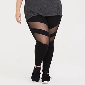 Black Mesh Inset Leggings